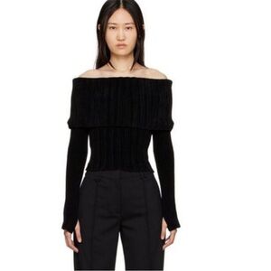 JACQUEMUS Women's Duci Off-The-Shoulder Ribbed-Knit Sweater Size 36 US4